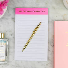 Wildly Overcommitted Lined Notepad - Bright Pink with Gold Foil