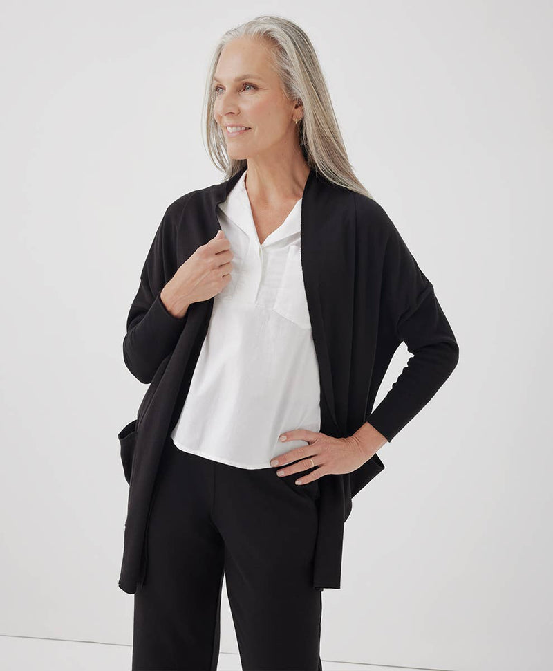(取寄) パクト レディース エアプレーン カーディガン PACT women Airplane Cardigan Black 1 390bc059e3b2778e8e549e4a1fa6d3