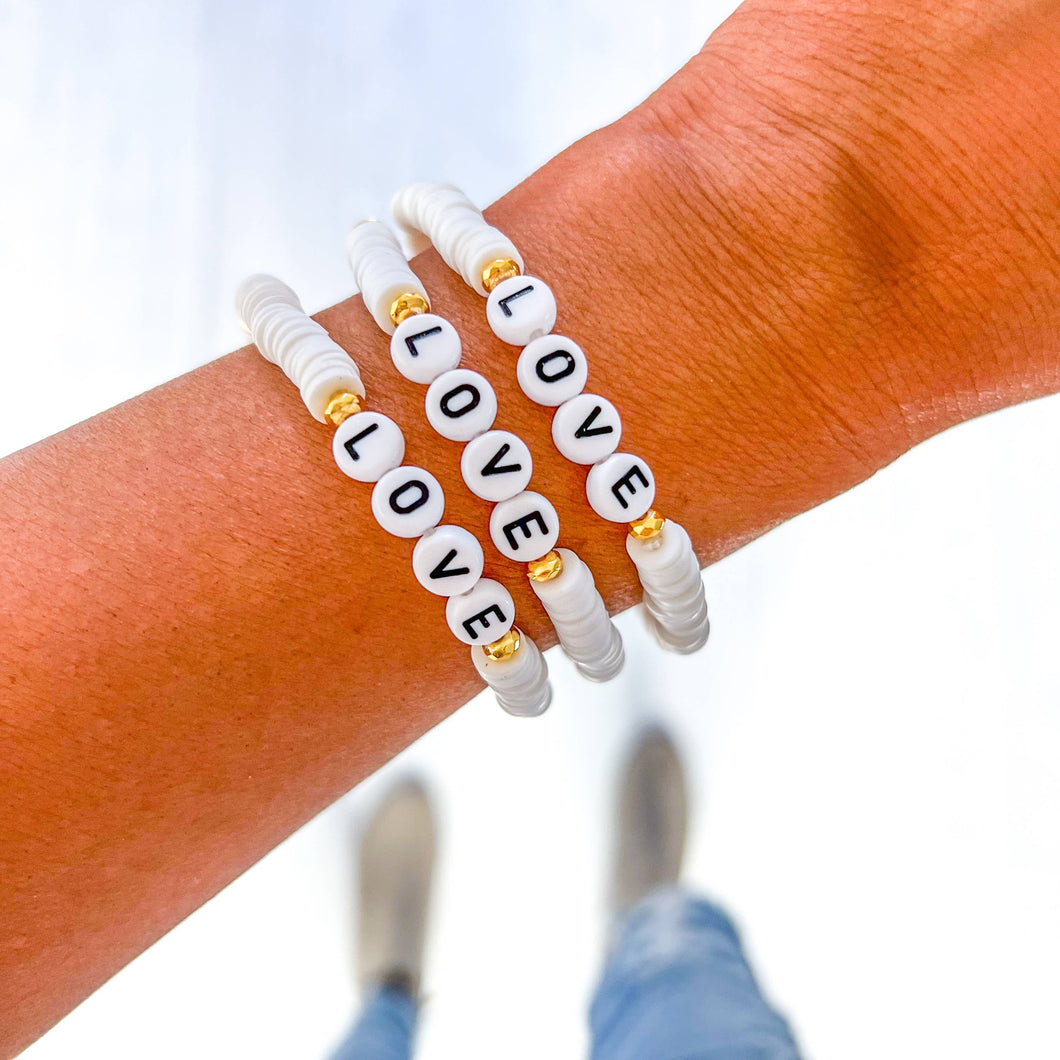 Love word white bracelet