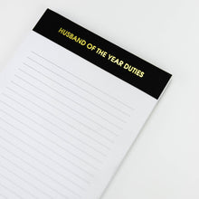 Husband of the Year Duties Notepad - Black