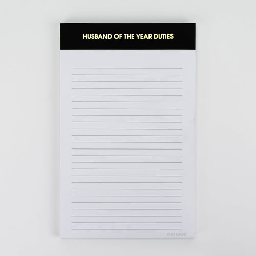 Husband of the Year Duties Notepad - Black