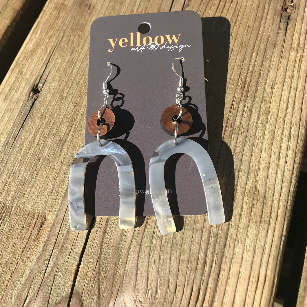 Yelloow Art Earrings- Oyster Tortoise