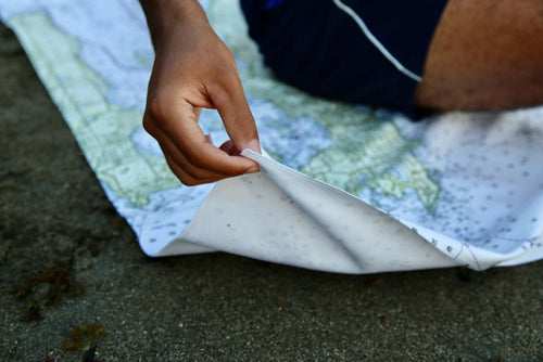 Quick Dry - Nautical Chart Map Towel w/ bag of Ketchikan AK