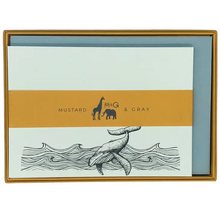 Mustard & Grey- Night Whale Notecard Set