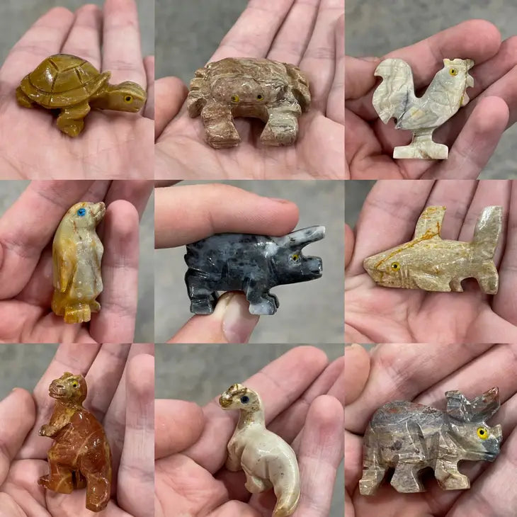 Soapstone Totem Miniature Animal Figurines
