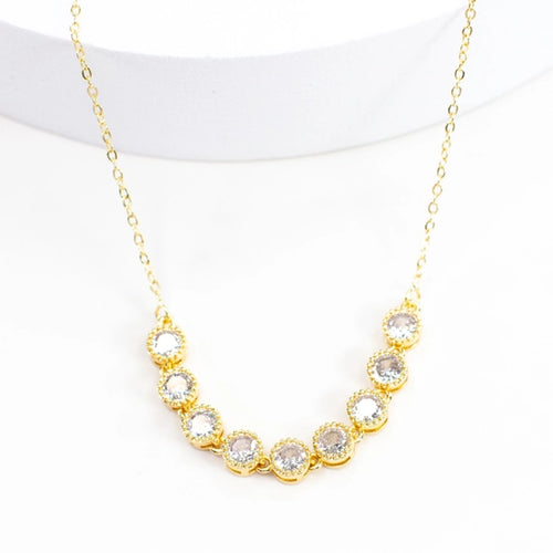 Crystal Stones Gold Necklace
