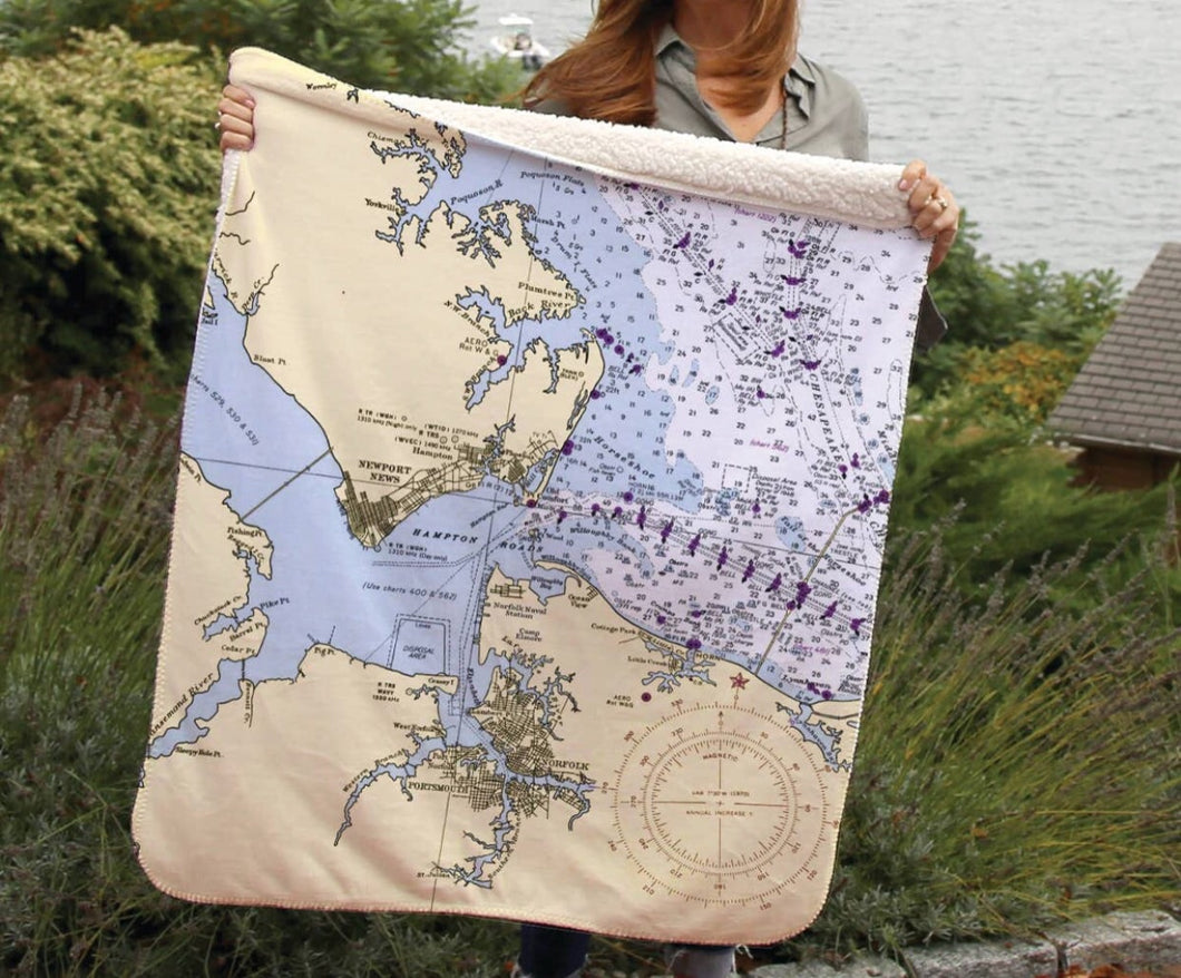 Ketchikan Nautical Chart Baby Blanket 30x40