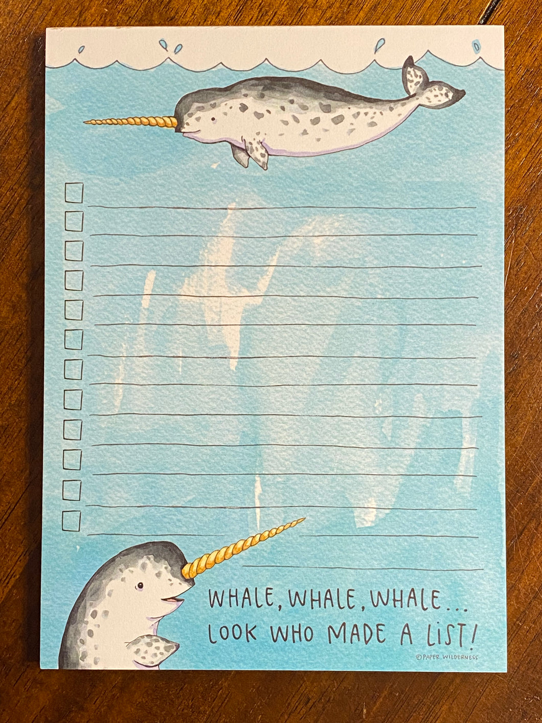 Paper Wilderness - Notepad - Whale Whale Whale