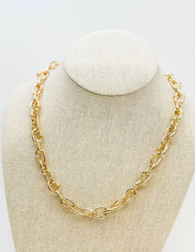 Chunky Gold Nail Link Necklace