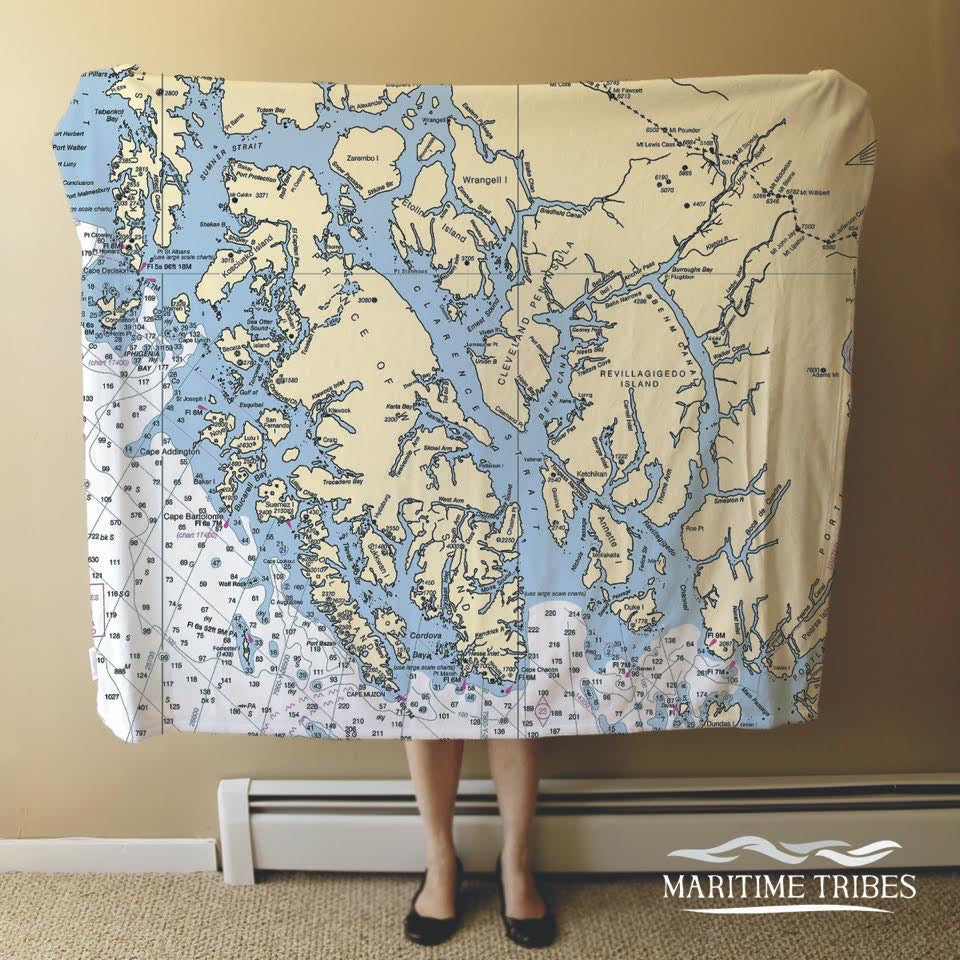 Ketchikan Nautical Chart Blanket - Map